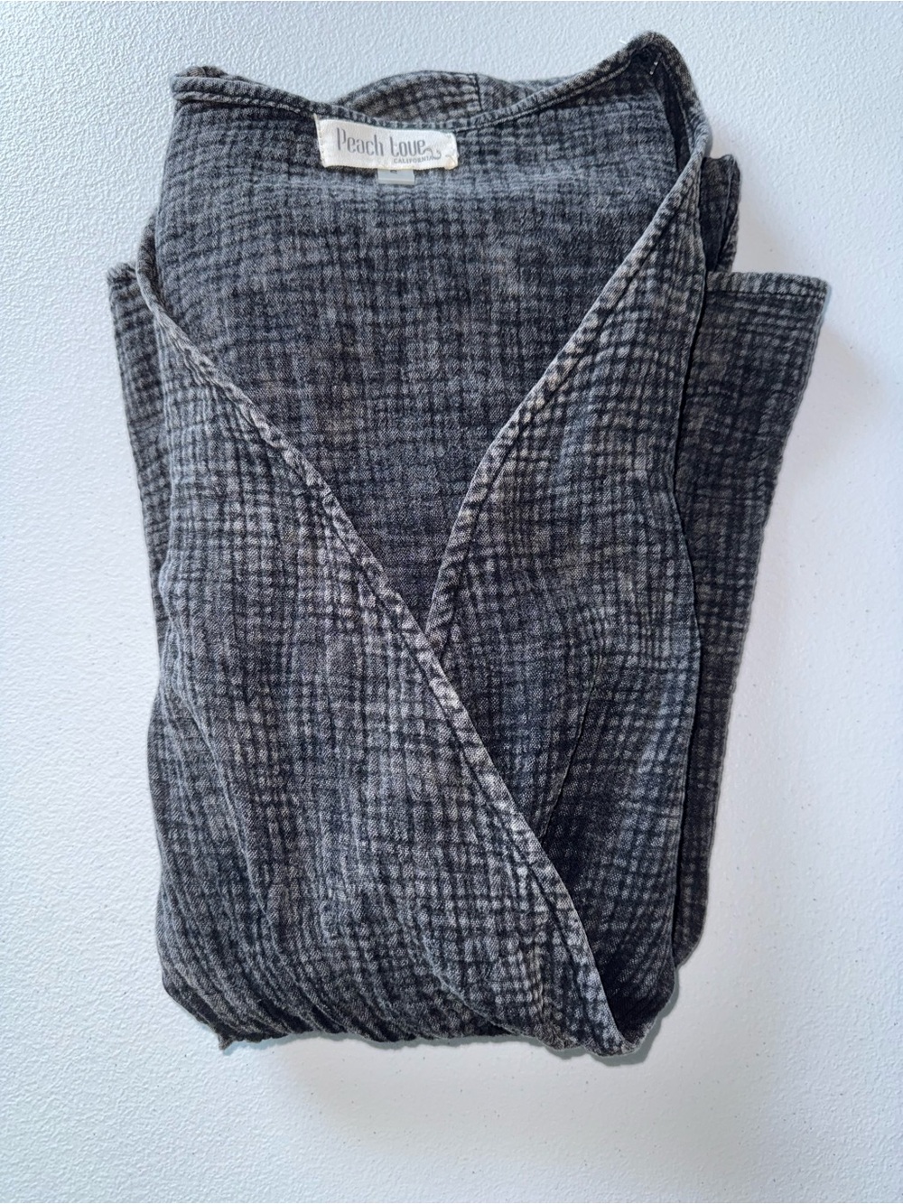 Peach Love California Cotton Gauze Romper Bell Sleeve Boho Charcoal Small - Picture 5 of 10